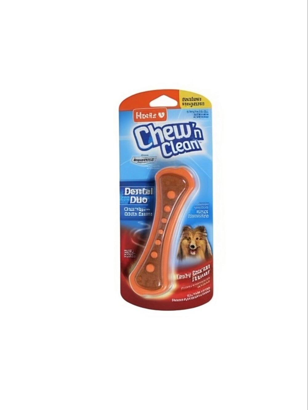 Chew 'n Clean Orange Dog Chew Toy